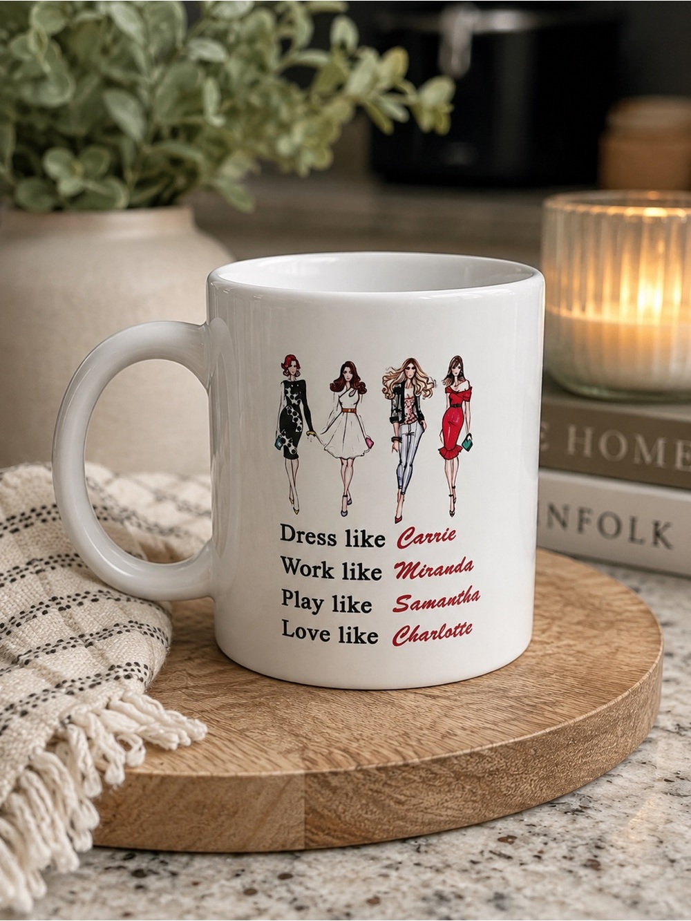 Sex and the City Carrie Miranda Samantha Charlotte Coffee Mug